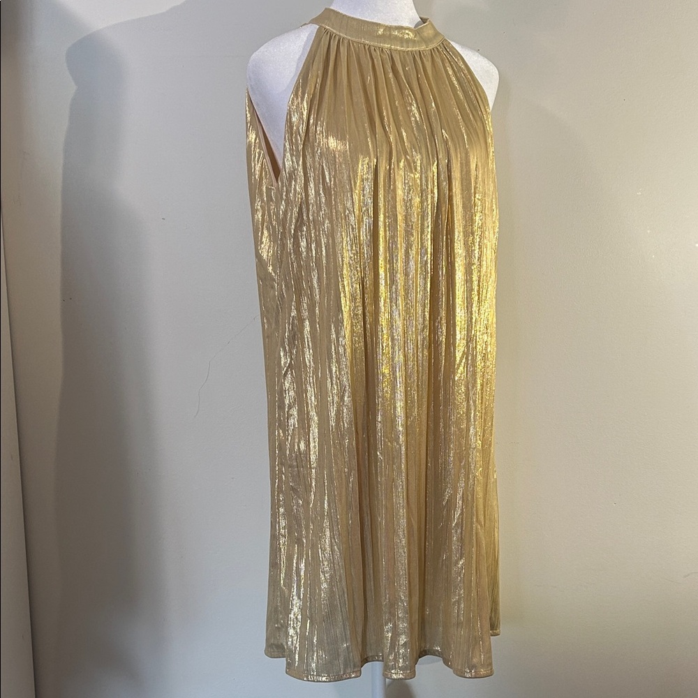 SHEIN Gold Halter Dress